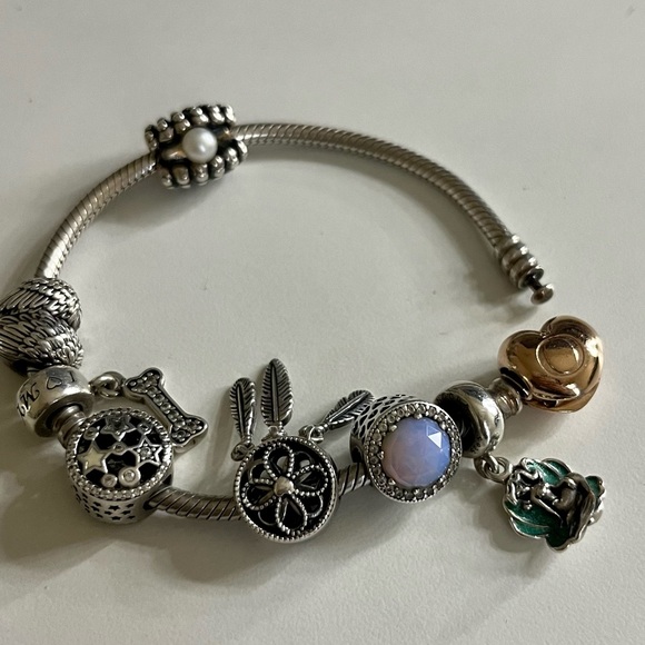 Pandora Moments heart clasp snake chain bracelets and 7 charms. ❌SOLD❌ - Picture 2 of 6